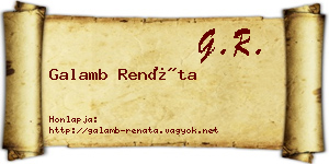 Galamb Renáta névjegykártya